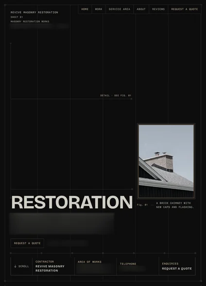 The Revive Masonry Restoration site on a tablet.